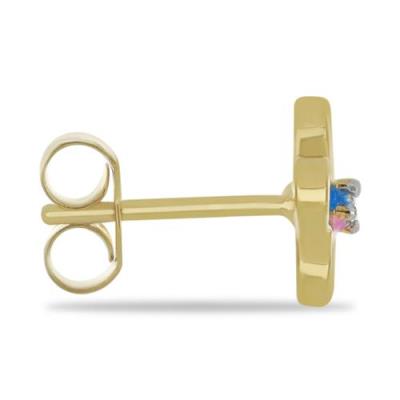 BUY AFRICAN WHITE TOPAZ GEMSTONE ENAMEL FLOWER STUD EARRINGS IN 925 STERLING SILVER – JEWELPIN WHOLESALE